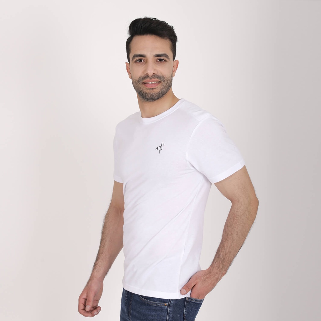 T shirt homme manches courtes avec paulette flamant rose